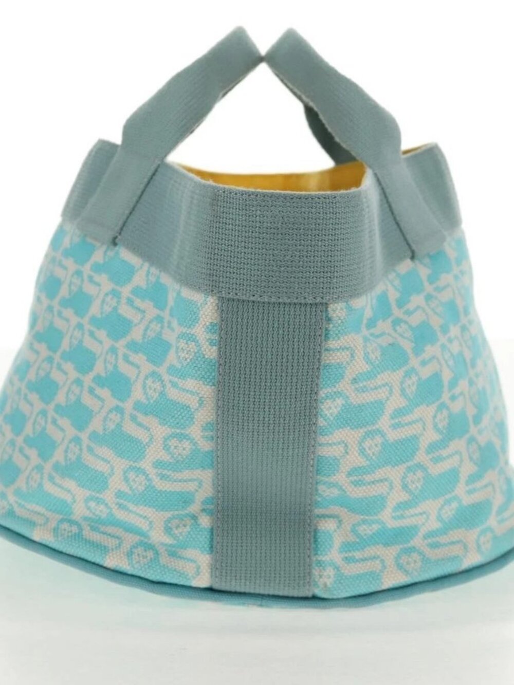 HERMES Animo Pixel GM Hand Bag Canvas Light Blue Silver Auth 158904V - Picture 5 of 15